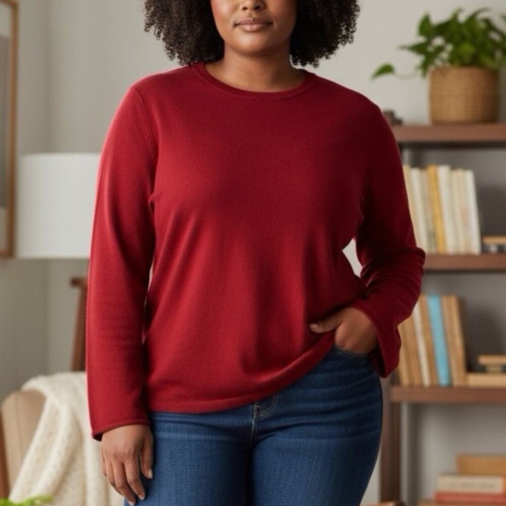 Neiman Marcus NWT Cashmere Sweater Red Maroon Pullover